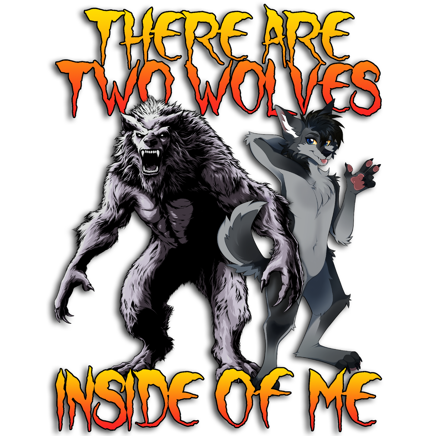 Two Wolves Sticker